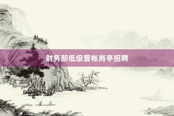 财务部低级管帐岗亭招聘